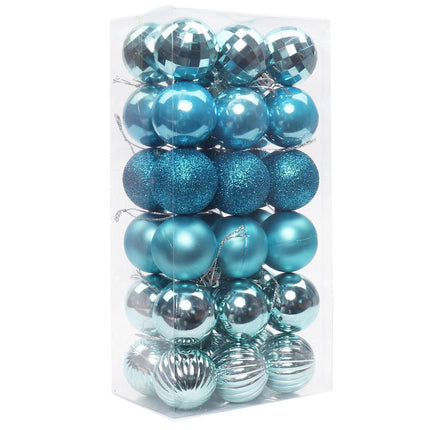 36Pcs 4cm Christmas Colorfast Unbreakable Ornament-Light Blue.