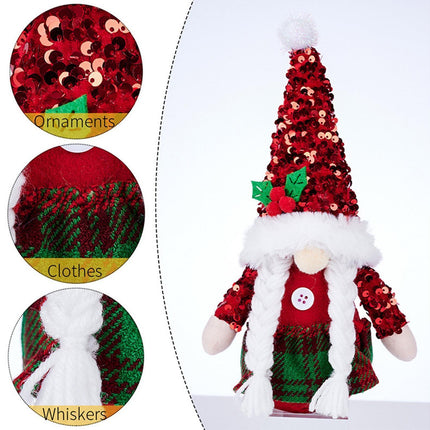 Christmas Plush Doll Window Dressing Ornament for Festival-Red Berries.