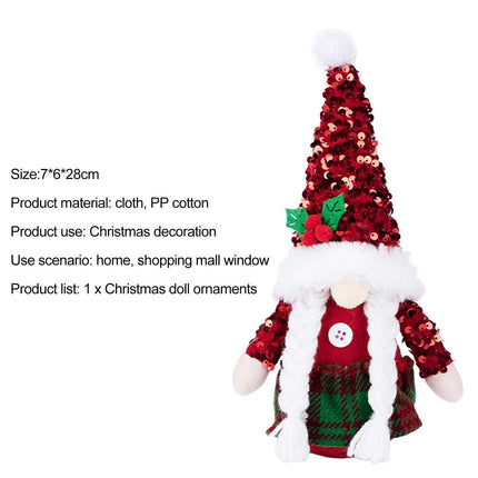 Christmas Plush Doll Window Dressing Ornament for Festival-Red Berries.