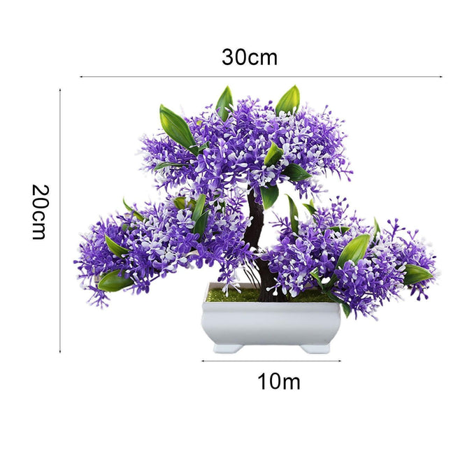 Artificial Plant Eye-catching Anti-fade Plastic Desktop Fake Potted Plants Ornaments for Home-Purple.