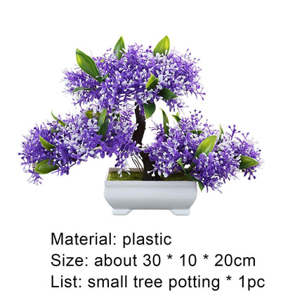 Artificial Plant Eye-catching Anti-fade Plastic Desktop Fake Potted Plants Ornaments for Home-Purple.