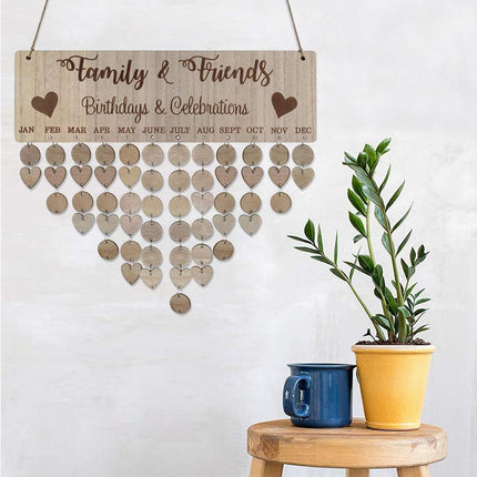 DIY Families Friends Birthday Celebration Calendar Reminder Planner Board Decor.