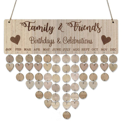 DIY Families Friends Birthday Celebration Calendar Reminder Planner Board Decor.