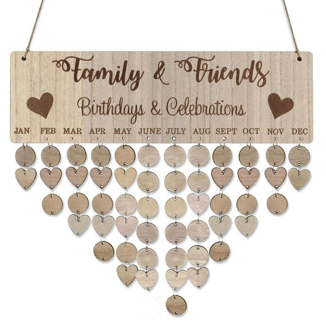 DIY Families Friends Birthday Celebration Calendar Reminder Planner Board Decor.