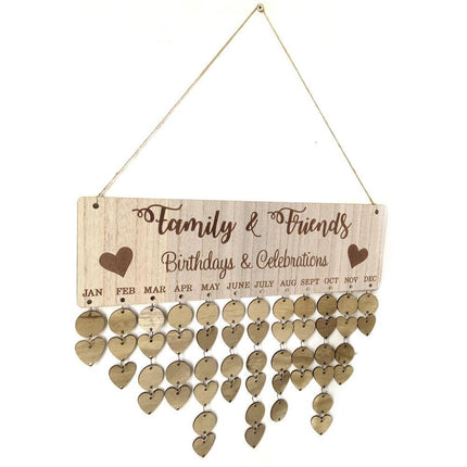 DIY Families Friends Birthday Celebration Calendar Reminder Planner Board Decor.