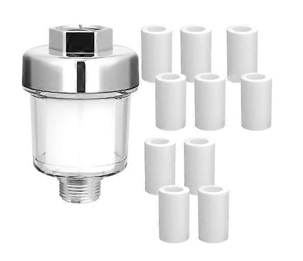 Universal Shower Tap Filter, Anti-Limescale Purifier, Silver Transparent.
