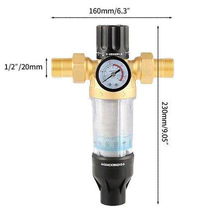 Reusable Spin Down Sediment Filter for Well Tap Hose Water.