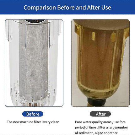 Reusable Spin Down Sediment Filter for Well Tap Hose Water.