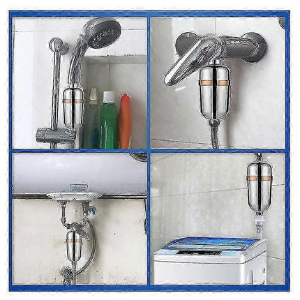 15-Level Shower Bath Water Filter with Filter Element for Bathroom Use.