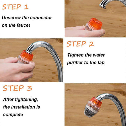 6pcs Mini Faucet Water Filters, Activated Carbon, Anti-Limescale Round Filters.