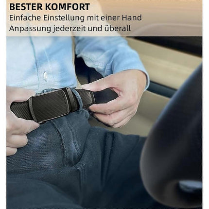 Men's 130cm Leather Ratchet Belt, Adjustable Slide Buckle.