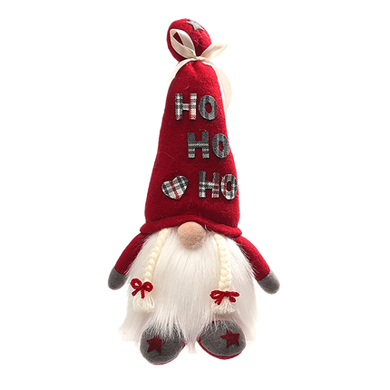 Creative Dwarf Shape LED Doll Decor Cute Exquisite Flannel Doll Display for Home-Red.
