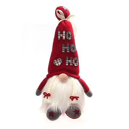 Creative Dwarf Shape LED Doll Decor Cute Exquisite Flannel Doll Display for Home-Red.