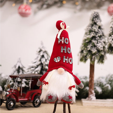 Creative Dwarf Shape LED Doll Decor Cute Exquisite Flannel Doll Display for Home-Red.