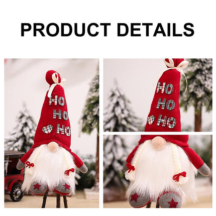 Creative Dwarf Shape LED Doll Decor Cute Exquisite Flannel Doll Display for Home-Red.