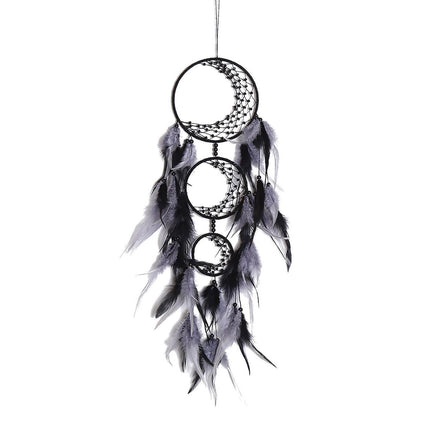 Feather Dream Catcher Home Decor-Black.