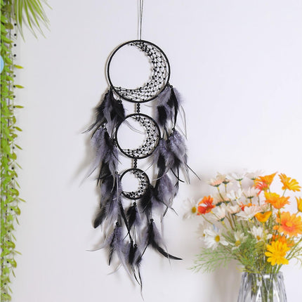 Feather Dream Catcher Home Decor-Black.