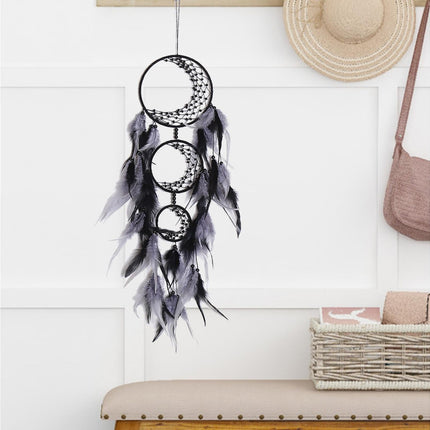 Feather Dream Catcher Home Decor-Black.