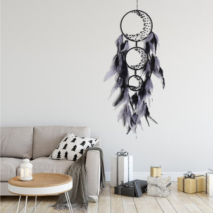 Feather Dream Catcher Home Decor-Black.