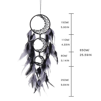 Feather Dream Catcher Home Decor-Black.