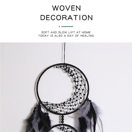 Feather Dream Catcher Home Decor-Black.