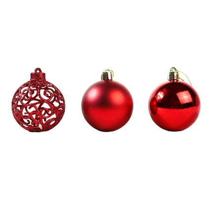 6Pcs 8cm Xmas Tree Pendant-Red 8 cm.