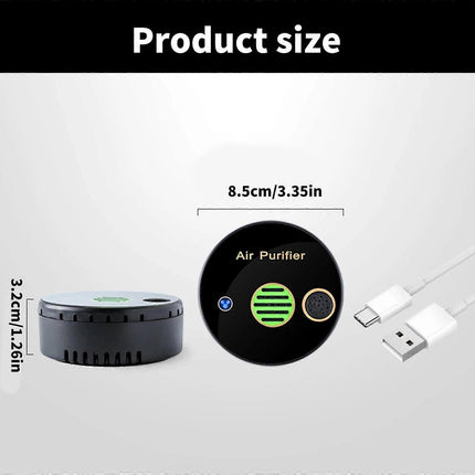 USB Desk Air Purifier, Rechargeable Travel Air Cleaner with ABS Texture.