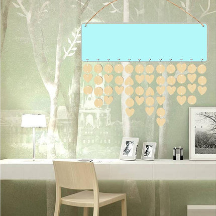Wooden Wall Hanging DIY Calender Birthday Reminder Plaque Pendant Home Decor- F.