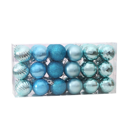36Pcs/Set Xmas Hanging Ball Decor-Blue.