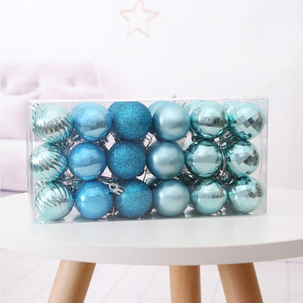 36Pcs/Set Xmas Hanging Ball Decor-Blue.