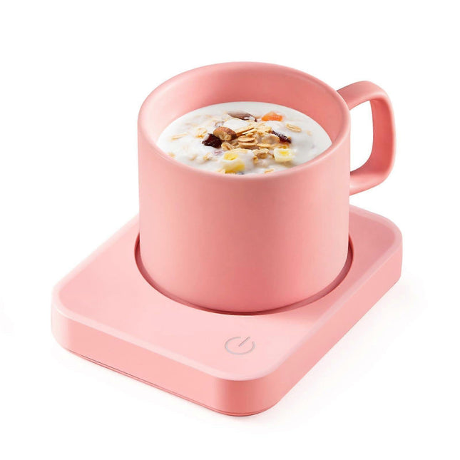Pink Coffee Mug Warmer Set for Office Supplies.