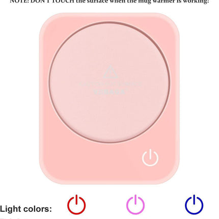 Pink Coffee Mug Warmer Set for Office Supplies.