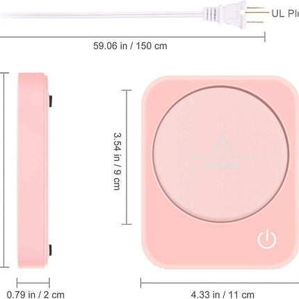 Pink Coffee Mug Warmer Set for Office Supplies.