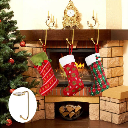4Pcs Christmas Hook for Home-Golden.
