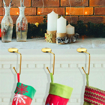 4Pcs Christmas Hook for Home-Golden.