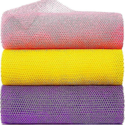 3pcs African Net Sponge, Body Scrubber Bath Exfoliating Net Rag.