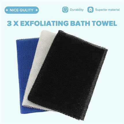 3pcs African Long Net Sponge, Exfoliating Shower Body Scrubber.