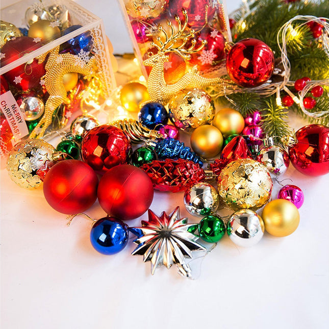 30Pcs Xmas Tree Balls Party Supplies-Multicolor.