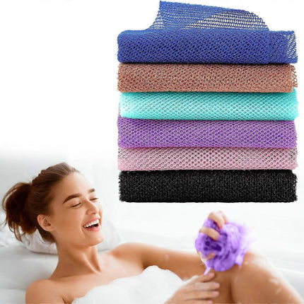 6pcs African Long Net Sponge, Exfoliating Shower Body Back Scrubber.