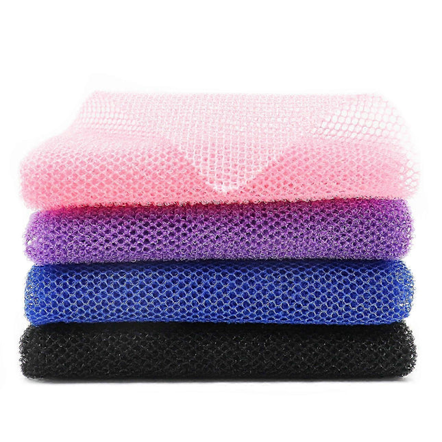 4pcs African Long Net Bath Sponge, Exfoliating Mesh Washcloth.