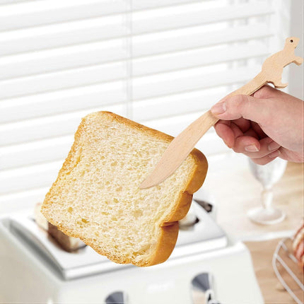 2pcs Wooden Toaster Tongs for Bread and Appetizers.