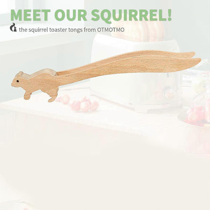 2pcs Wooden Toaster Tongs for Bread and Appetizers.