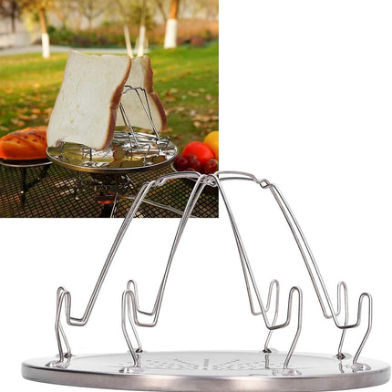 Folding Stainless Steel Camping Stove Toaster Rack.