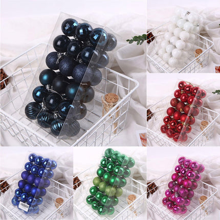 36Pcs Christmas Tree Balls Festival Home Party Mall Xmas Hanging Decor Ornament-Red.