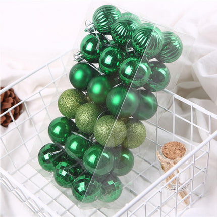 36Pcs Christmas Tree Balls Festival Home Party Mall Xmas Hanging Decor Ornament-Red.