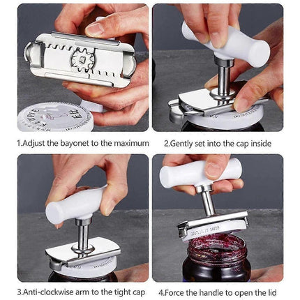 Easy-Open Arthritis Can Opener, Labor-Saving Screw Cap Opener, White.