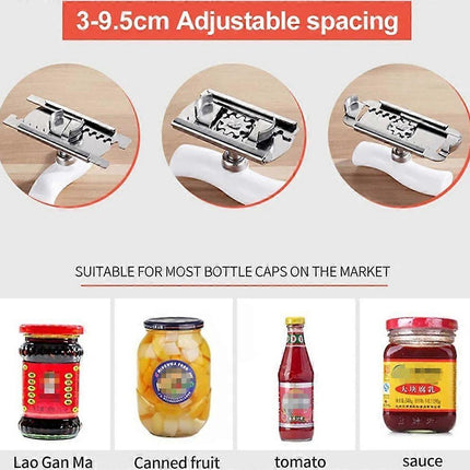 Easy-Open Arthritis Can Opener, Labor-Saving Screw Cap Opener, White.