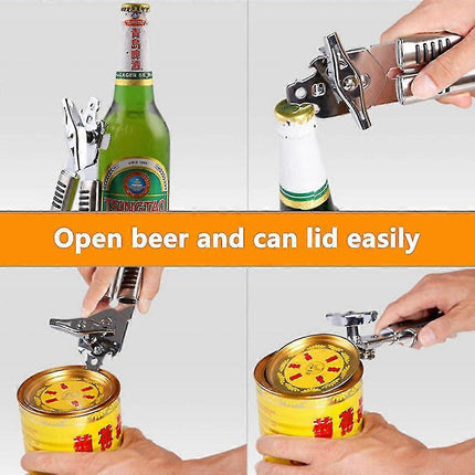 3-in-1 Manual Can Opener with Bottle Opener, Ergonomic Grip.