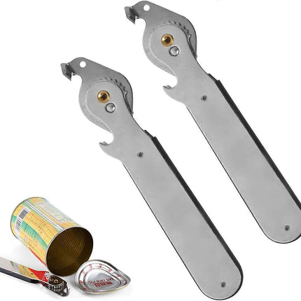 2pcs Stainless Steel Manual Can Opener, Smooth Edge, Tin & Can Opening Tool.