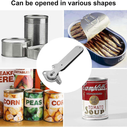2pcs Stainless Steel Manual Can Opener, Smooth Edge, Tin & Can Opening Tool.